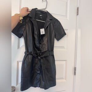 Paige sorenne faux leather romper